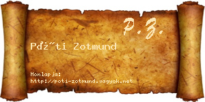 Póti Zotmund névjegykártya